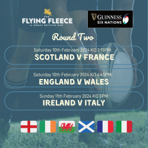 Six Nations round 2 flying fleece Ambleside Flying Fleece six nations rugby Round 2